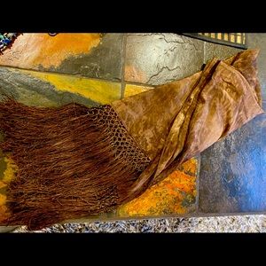 Brown silk scarf